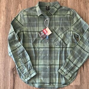 NWT HELLY HANSEN Lokka Classic Plaid Flannel Shirt. Organic Cotton. Size Small.